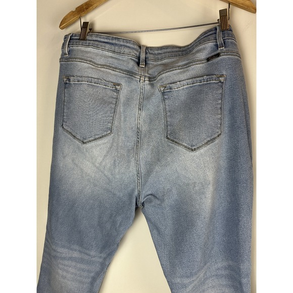 KanCan High Rise Mom Jeans Distressed Button Fly Blue Denim Plus Size 3XL - Picture 7 of 8